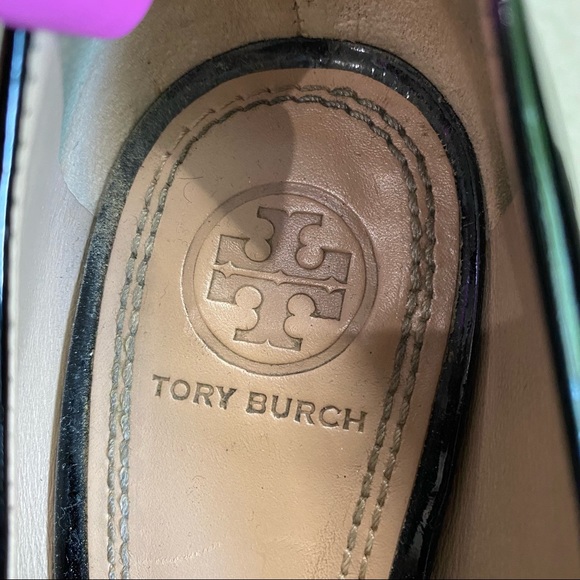 Tory Burch black patent leather wedges size 6.5 - Picture 5 of 7